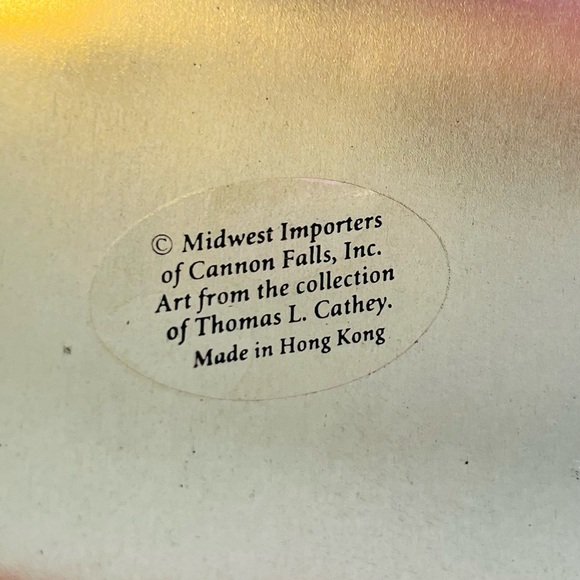 Vintage 1984 Tin Easter Egg Bunny & Ribbons Thomas L Cathey Collection - Picture 4 of 4